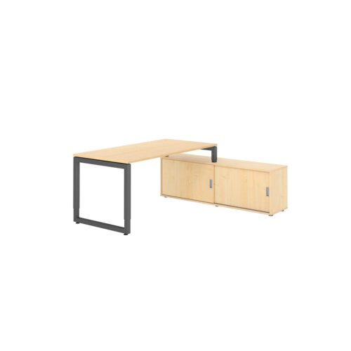 Hammerbacher Schreibtischkombination RSE16 Farbe der Tischplatte ahorn Farbe des Korpus ahorn Farbe des Gestells graphit