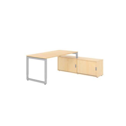 Hammerbacher Schreibtischkombination RSE16 Farbe der Tischplatte ahorn Farbe des Korpus ahorn Farbe des Gestells silber
