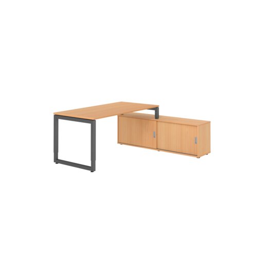 Hammerbacher Schreibtischkombination RSE16 Farbe der Tischplatte buche Farbe des Korpus buche Farbe des Gestells graphit