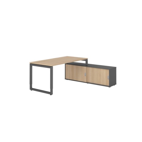 Hammerbacher Schreibtischkombination RSE16 Farbe der Tischplatte eiche Farbe des Korpus graphit Farbe des Gestells graphit