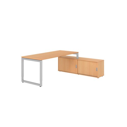 Hammerbacher Schreibtischkombination RSE19 Farbe der Tischplatte buche Farbe des Korpus buche Farbe des Gestells silber