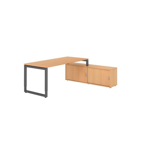 Hammerbacher Schreibtischkombination RSE19 Farbe der Tischplatte buche Farbe des Korpus buche Farbe des Gestells graphit
