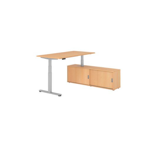 Hammerbacher Schreibtischkombination XDSM16 Farbe der Tischplatte buche Farbe des Korpus buche Farbe des Gestells silber