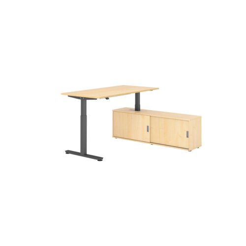 Hammerbacher Schreibtischkombination XMST16 Farbe der Tischplatte ahorn Farbe des Korpus ahorn Farbe des Gestells graphit
