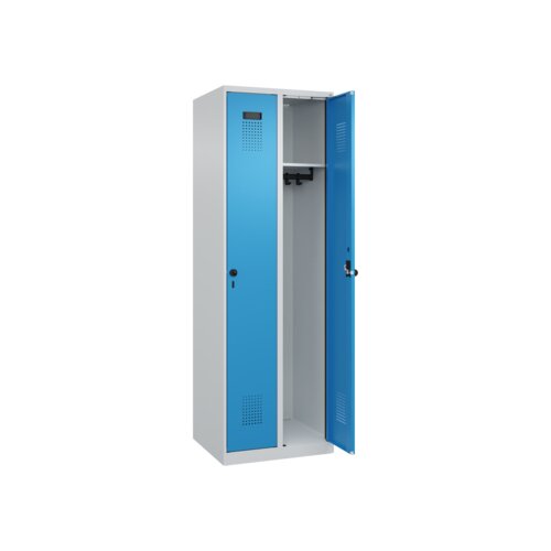 C+P Kleiderspind Evolo PLUS mit Sockel 2 Abteile lichtgrau