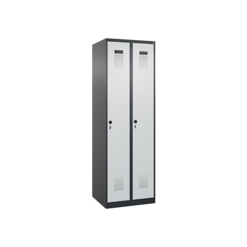 C+P Kleiderspind Evolo PLUS mit Sockel 2 Abteile schwarzgrau
