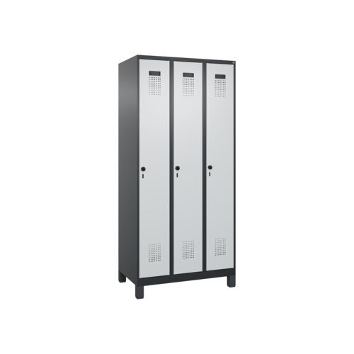 C+P Kleiderspind Evolo PLUS mit Standfuß 3 Abteile schwarzgrau