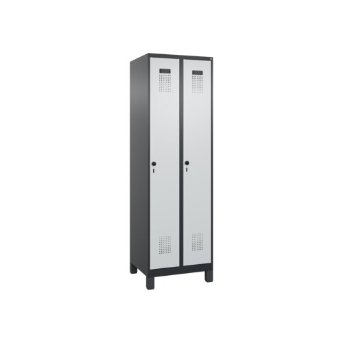 C+P Kleiderspind Evolo PLUS mit Standfuß 2 Abteile schwarzgrau