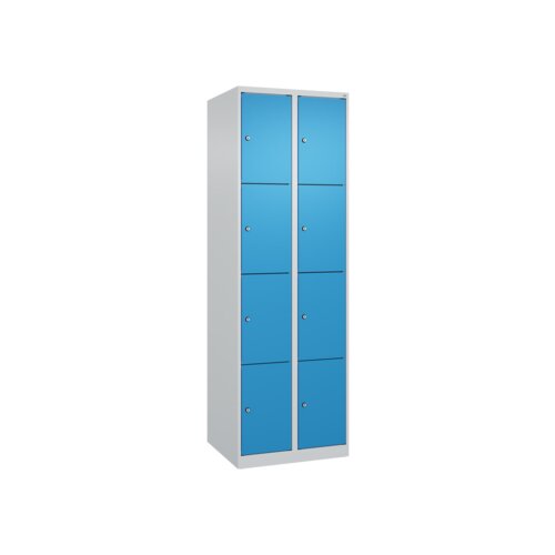 C+P Schließfachschrank Evolo PLUS mit Sockel 8 Fächer lichtgrau