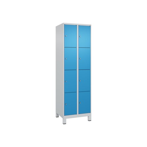 C+P Schließfachschrank Evolo PLUS mit Standfuß 8 Fächer lichtgrau