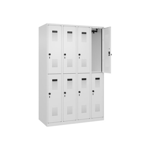 C+P Kleiderspind Evolo PLUS mit Sockel 1.200 x 1.850 x 500 mm (B x H x T) verkehrsweiß