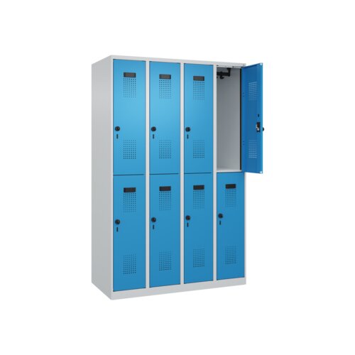 C+P Kleiderspind Evolo PLUS mit Sockel 1.200 x 1.850 x 500 mm (B x H x T) lichtgrau