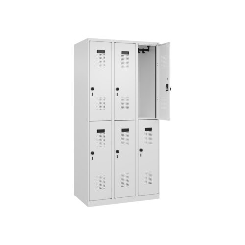 C+P Kleiderspind Evolo PLUS mit Sockel 900 x 1.850 x 500 mm (B x H x T) verkehrsweiß