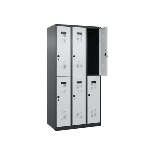 C+P Kleiderspind Evolo PLUS mit Sockel 900 x 1.850 x 500 mm (B x H x T) schwarzgrau