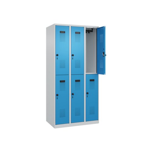 C+P Kleiderspind Evolo PLUS mit Sockel 900 x 1.850 x 500 mm (B x H x T) lichtgrau