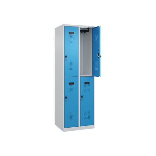 C+P Kleiderspind Evolo PLUS mit Sockel 600 x 1.850 x 500 mm (B x H x T) lichtgrau