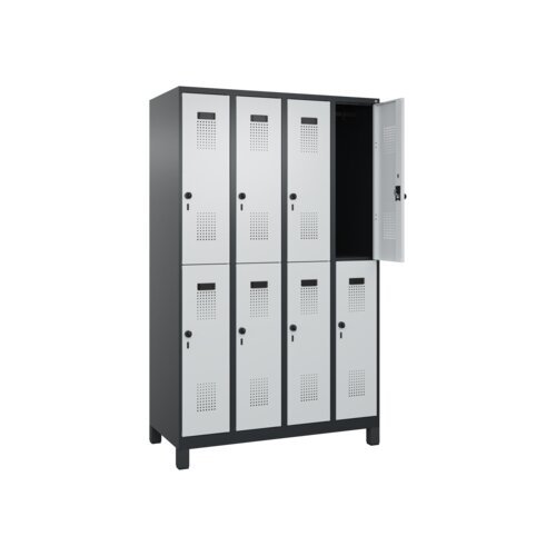 C+P Kleiderspind Evolo PLUS mit Standfuß 1.200 x 1.950 x 500 mm (B x H x T) schwarzgrau