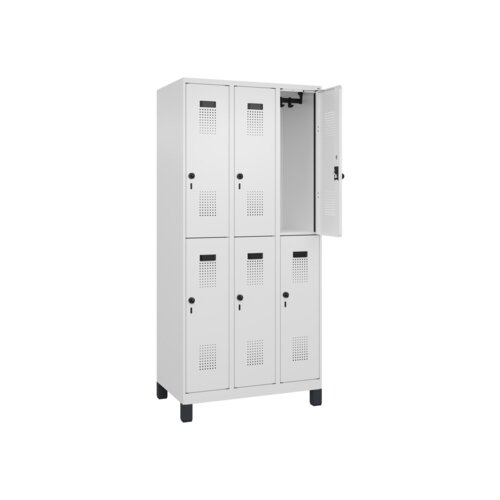 C+P Kleiderspind Evolo PLUS mit Standfuß 900 x 1.950 x 500 mm (B x H x T) verkehrsweiß