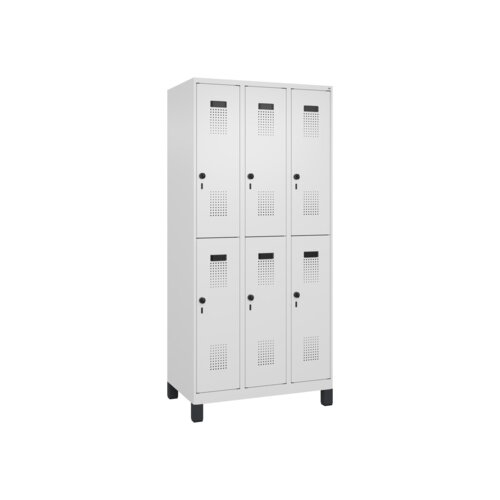 C+P Kleiderspind Evolo PLUS mit Standfuß 900 x 1.950 x 500 mm (B x H x T) verkehrsweiß