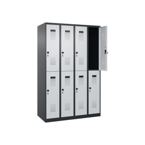 C+P Kleiderspind Evolo PLUS mit Sockel 1.200 x 1.850 x 500 mm (B x H x T) schwarzgrau