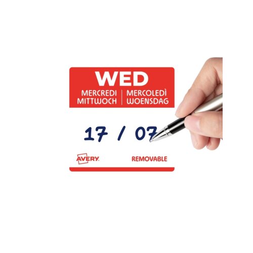 Avery Zweckform Küchenetikett 25 x 25 mm (B x H) Wednesday