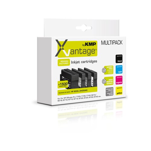 KMP Tintenpatrone Kompatibel mit HP 953XL schwarz, cyan, magenta, gelb