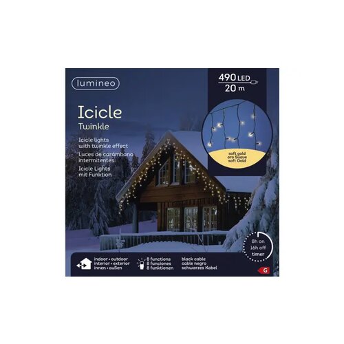 LUMINEO Lichterkette Icicle 20 m