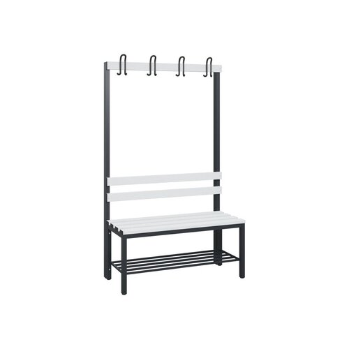 C+P Umkleidebank Solid Kunststoff 1.000 x 1.716 x 412 mm (B x H x T) mit Schuhrost