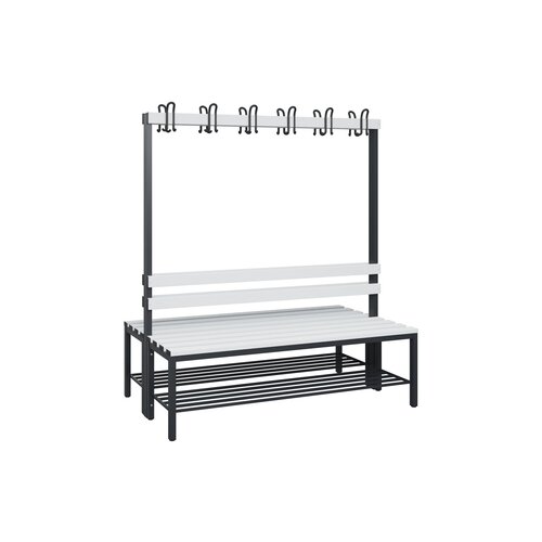 C+P Umkleidebank Solid Kunststoff 1.500 x 1.716 x 770 mm (B x H x T) mit Schuhrost