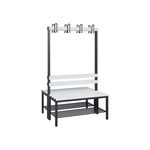 C+P Umkleidebank Solid Kunststoff 1.000 x 1.716 x 770 mm (B x H x T) mit Schuhrost