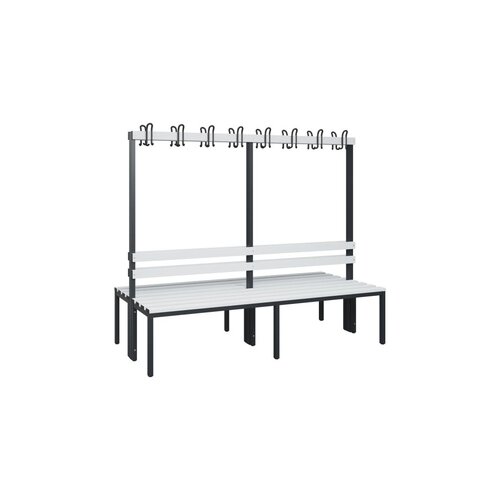 C+P Umkleidebank Solid Kunststoff 2.000 x 1.716 x 770 mm (B x H x T) ohne Schuhrost