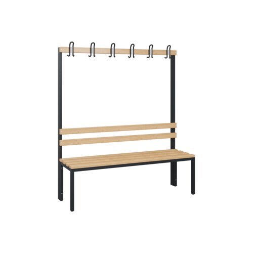 C+P Umkleidebank Solid Holz 1.500 x 1.716 x 412 mm (B x H x T) ohne Schuhrost