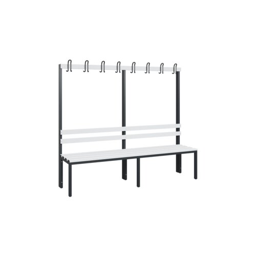 C+P Umkleidebank Solid Kunststoff 2.000 x 1.716 x 412 mm (B x H x T) ohne Schuhrost