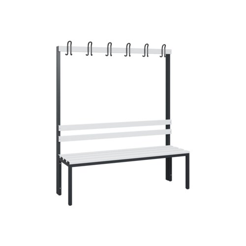 C+P Umkleidebank Solid Kunststoff 1.500 x 1.716 x 412 mm (B x H x T) ohne Schuhrost