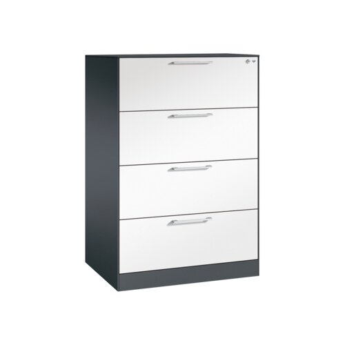 C+P Hängeregistraturschrank Asisto 800 x 1.310 x 435 mm (B x H x T) 2-bahnig schwarzgrau