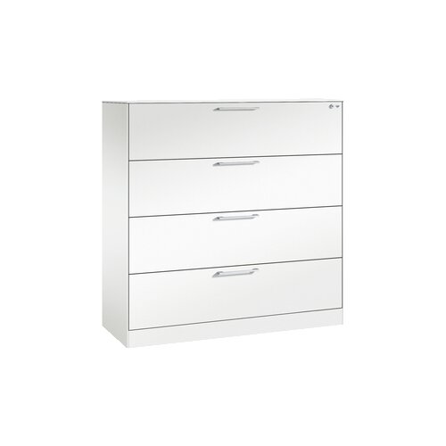 C+P Hängeregistraturschrank Asisto 1.200 x 1.310 x 435 mm (B x H x T) 3-bahnig verkehrsweiß