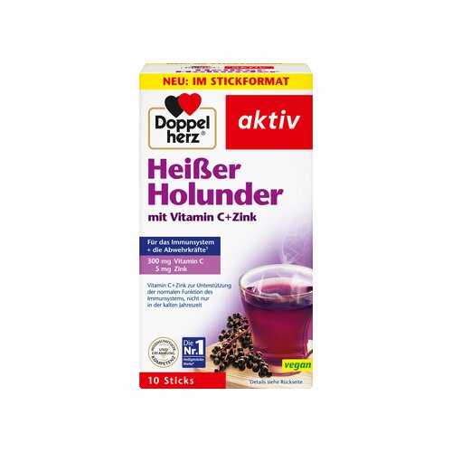 Doppelherz Nahrungsergänzungsmittel Heißgetränk aktiv Holunder Vitamin C + Zink