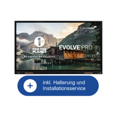 Legamaster Professionelles Display EVOLVE PRO mit Installation und Einweisung 86"