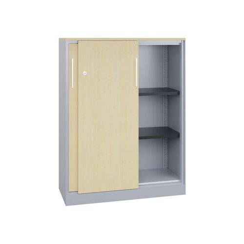 C+P Flügeltürenschrank Asisto 1.000 x 1.310 x 435 mm (B x H x T) weißaluminium