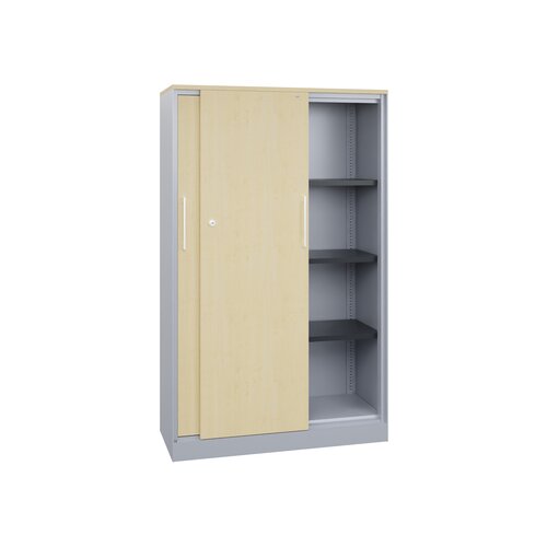 C+P Flügeltürenschrank Asisto 1.000 x 1.635 x 435 mm (B x H x T) weißaluminium