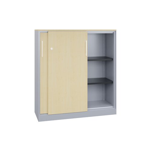 C+P Flügeltürenschrank Asisto 1.200 x 1.310 x 435 mm (B x H x T) weißaluminium