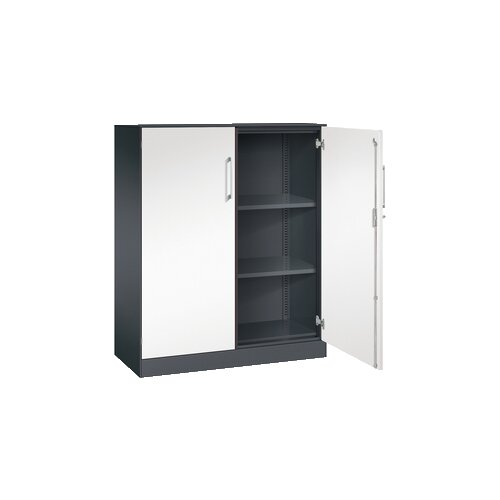 C+P Flügeltürenschrank Asisto 1.000 x 1.310 x 435 mm (B x H x T) schwarzgrau