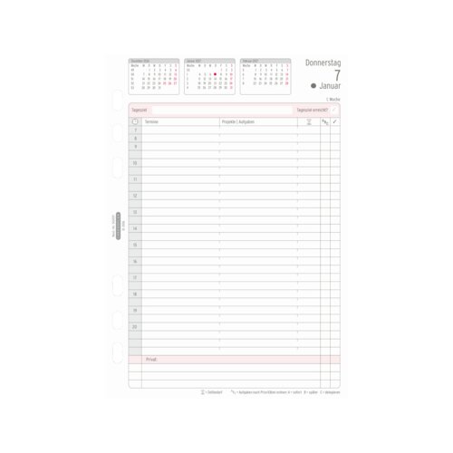 Chronoplan Einlage Kalender DIN A5 2027
