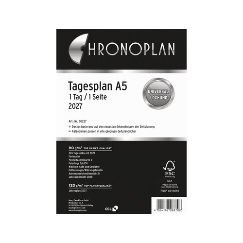 Chronoplan Einlage Kalender DIN A5 2027