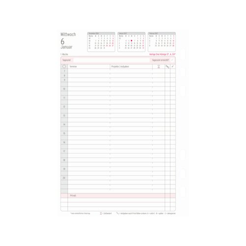 Chronoplan Einlage Kalender DIN A5 2027