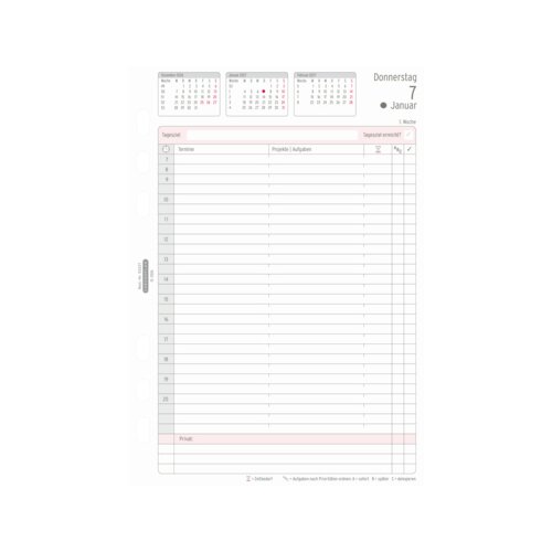 Chronoplan Einlage Kalender DIN A5 2027