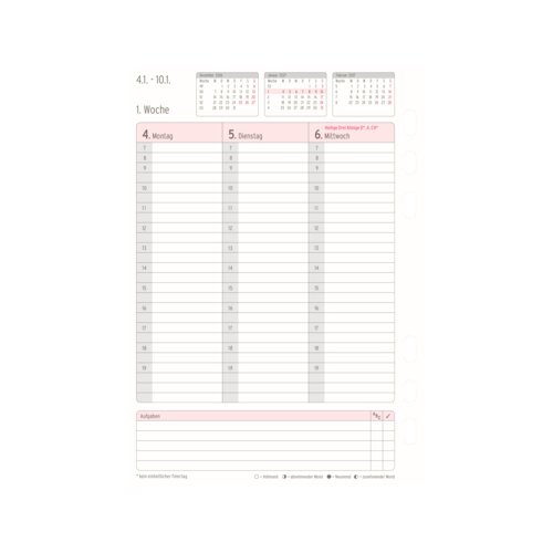 Chronoplan Einlage Kalender DIN A5 2027