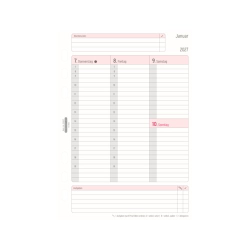 Chronoplan Einlage Kalender DIN A5 2027
