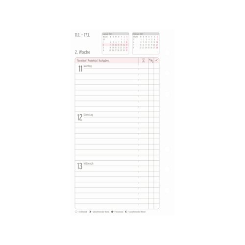 Chronoplan Einlage Kalender Midi 2027