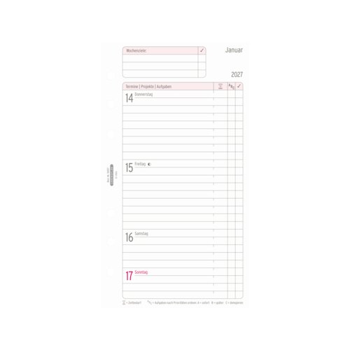 Chronoplan Einlage Kalender Midi 2027